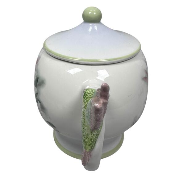 Lena Liu Hummingbird and Lilies Teapot Floral Porcelain with Lid Teleflora READ - Picture 2 of 12